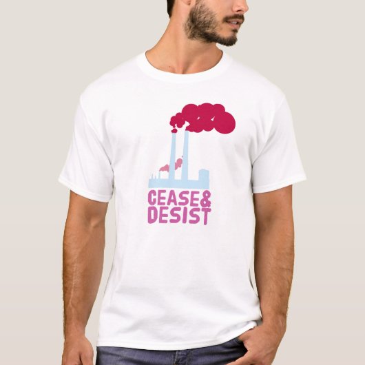 T-shirt Cessez et renoncez pollution (Devant)