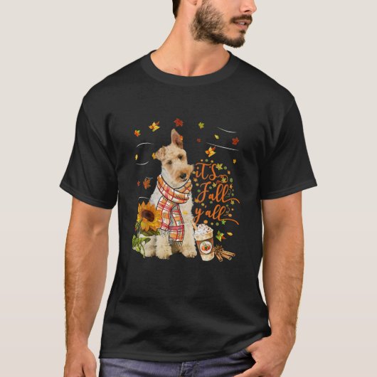 T-shirt C'est Automne Y Tous Fils Fox Terrier Chien Thanks (Devant)