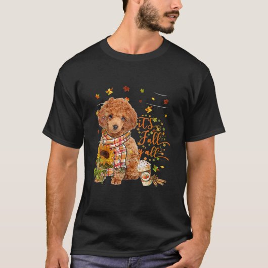 T-shirt C'est Automne Y Tous Jouet ROUGE Poodle Chien Than (Devant)