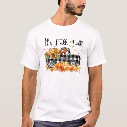 T-shirt C'est Automne Y'all Camion Citrouille Automne Than (Devant)