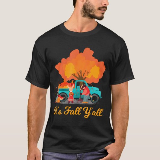 T-shirt C'est Automne Y'all Gnome Nain Feuilles d'Automne (Devant)