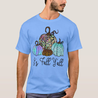 T-shirt C'est Automne Y'all Tie Dye Leopard Citrouille Aut