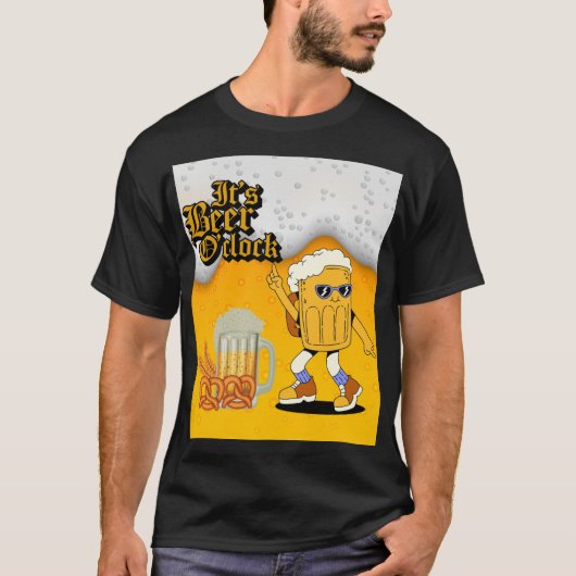 T-shirt C'est Beer O'Clock Beer Mug Character (Devant)