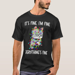 T-shirt C'est Bien Je Suis Bien Tout Va Bien Chat Noël