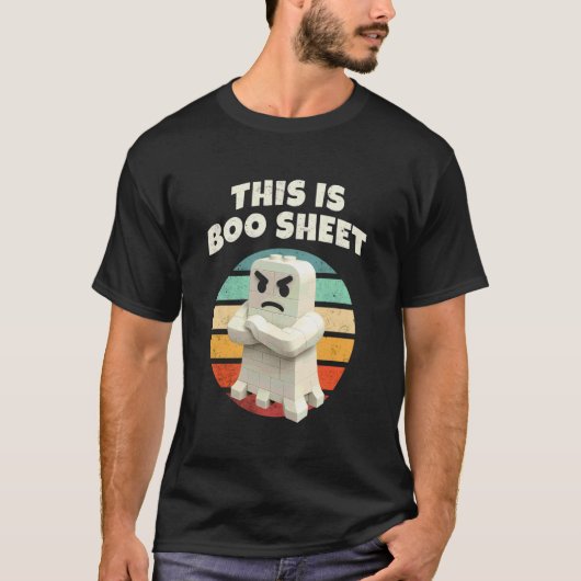 T-shirt C'est Boo Sheet Ghost, Rétro, Bloc de Construction (Devant)