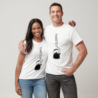 T-shirt C'est ça diffusant du texte depuis la bouilloire