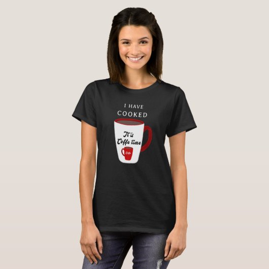 T-shirt C'Est Café Time Coffee Coupe Blanc Rouge (Devant entier)