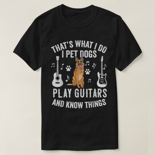 T-shirt C'Est Ce Que Je Fais Je Pet Chiens Jouer Guitare C (Design devant)