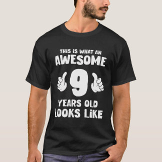 T-shirt C'Est Ce Qu'Un Magnifique 9 Ans Ressemble À Funn