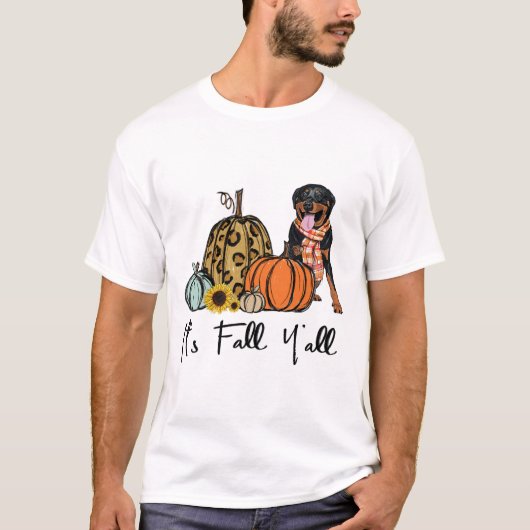 T-shirt C'est Chute Y'all Jaune Rottweiler Chien Leopard P (Devant)