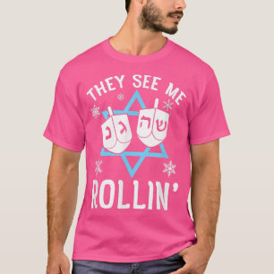 T-shirt C'Est Comme Ça Que J'Arrive Hanoukka Dab Dreidel C