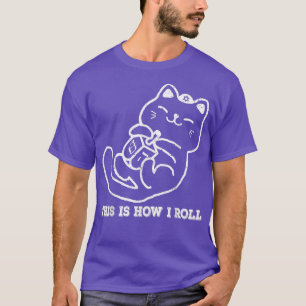 T-shirt C'Est Comme Ça Que Je Roule Dreidel Jeu Drôle Chat