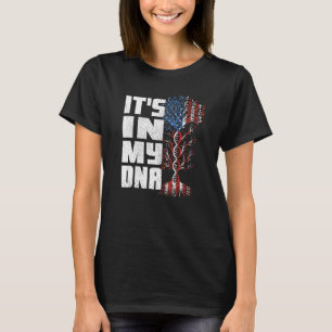 T-shirt C'est dans mon ADN American US Flag USA Patriotic