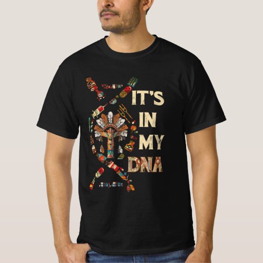 T-shirt C'est dans mon ADN Amérindien C'est dans mon ADN N (Devant)