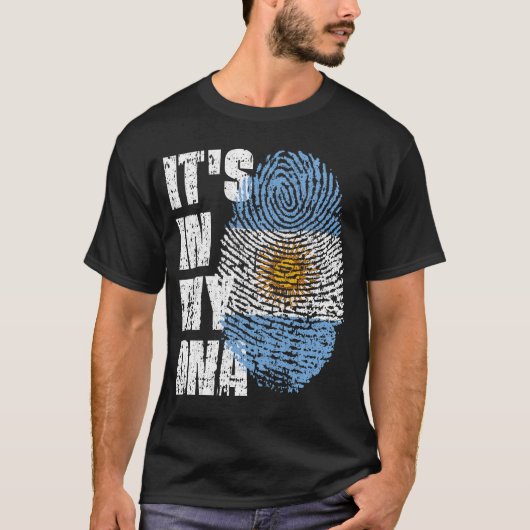 T-shirt C'EST DANS MON ADN Argentine Drapeau Drapeau Drape (Devant)