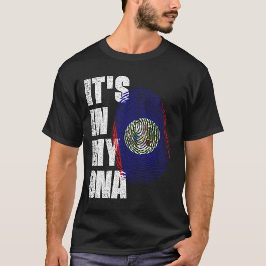 T-shirt C'EST DANS MON ADN Bélize Drapeau (Devant)