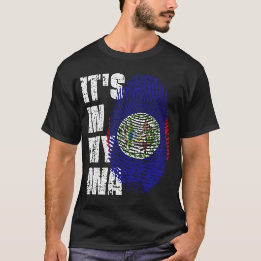 T-shirt C'EST DANS MON ADN Belize Drapeau Drapeau Don de f (Devant)