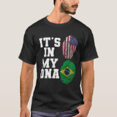 T-shirt C'est dans mon ADN Brésil drapeau USA drapeau brés (Devant)