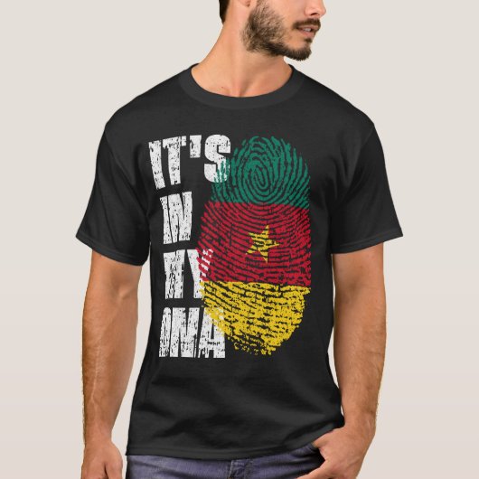 T-shirt C'EST DANS MON ADN Cameroun Drapeau garçon fille c (Devant)