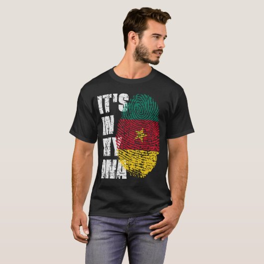 T-shirt C'EST DANS MON ADN Cameroun Drapeau garçon fille c (Devant entier)