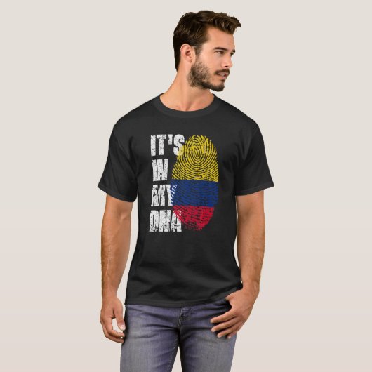 T-shirt C'est dans mon Adn Colombie Drapeau Colombien (Devant entier)