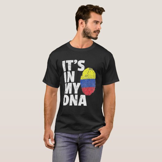 T-shirt C'Est Dans Mon Adn Colombie La Fierté Drapeau Pays (Devant entier)