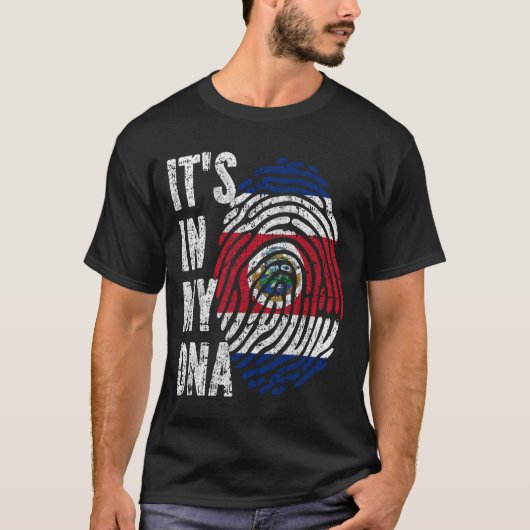 T-shirt C'EST DANS MON ADN Costa Rica Drapeau Hommes Femme (Devant)