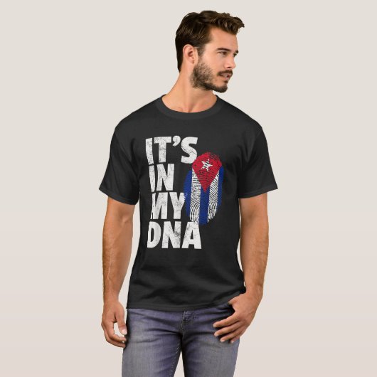 T-shirt C'EST DANS MON ADN Cuba Drapeau Cubain Pride Homme (Devant entier)