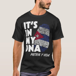 T-shirt C'EST DANS MON ADN Cuba Drapeau Patria d'empreinte