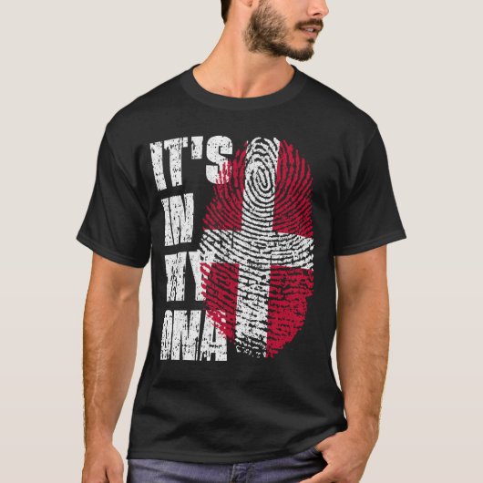 T-shirt C'EST DANS MON ADN Danemark Drapeau Drapeau Drapea (Devant)