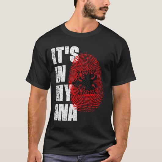 T-shirt C'EST DANS MON ADN, Drapeau Albanie (Devant)