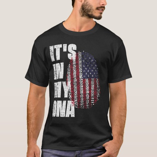 T-shirt C'EST DANS MON ADN, Drapeau américain (Devant)