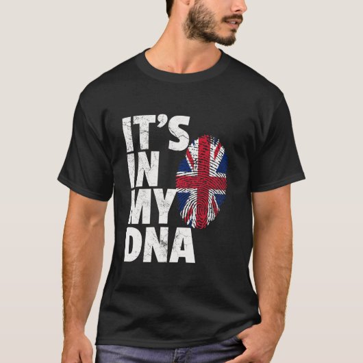 T-shirt C'EST DANS MON ADN Drapeau Britannique Angleterre (Devant)