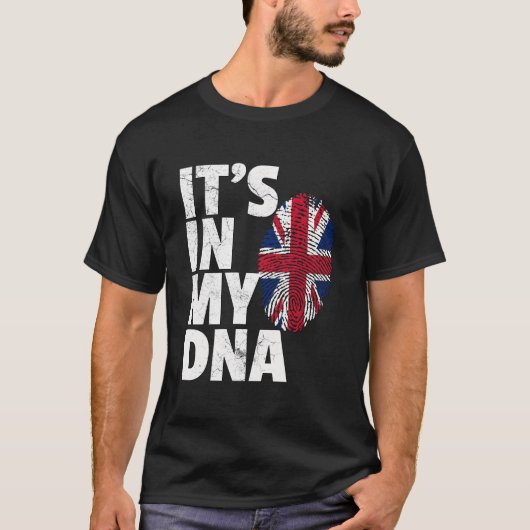 T-shirt C'est Dans Mon ADN Drapeau Britannique Angleterre (Devant)