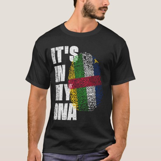 T-shirt C'EST DANS MON ADN Drapeau Centrafricain (Devant)