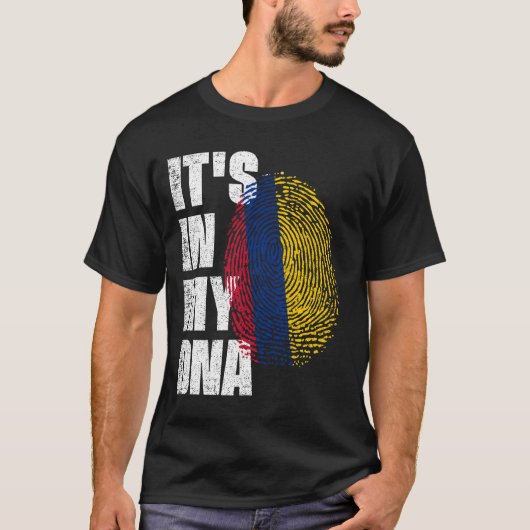 T-shirt C'EST DANS MON ADN Drapeau Colombie (Devant)