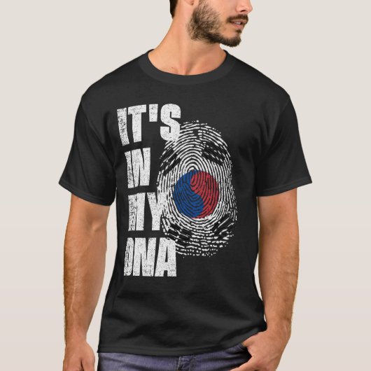 T-shirt C'EST DANS MON ADN Drapeau Corée (Devant)