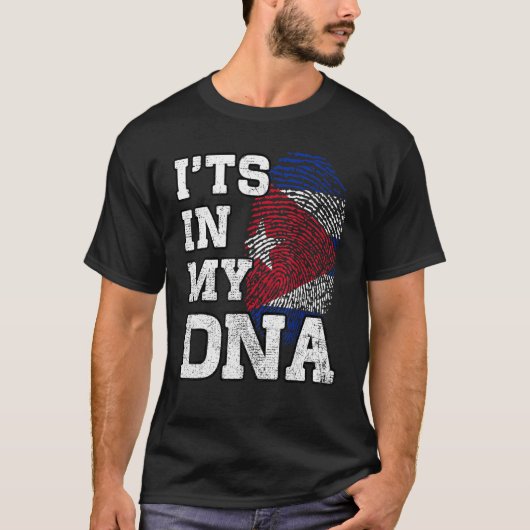 T-shirt C'est dans mon ADN Drapeau Cubain Fier Cuba (Devant)