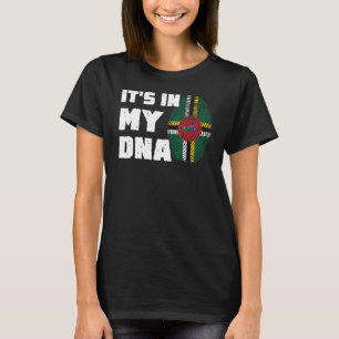 T-shirt C'est Dans Mon ADN Drapeau De La Dominique Emprein