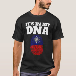 T-shirt C'est dans mon ADN Drapeau de Taiwan Empreinte dig