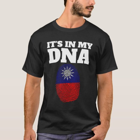 T-shirt C'est dans mon ADN Drapeau de Taiwan Empreinte dig (Devant)