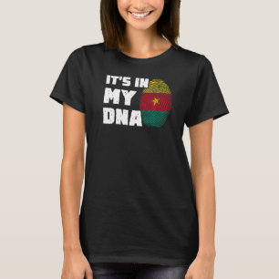T-shirt C'est Dans Mon ADN Drapeau Du Cameroun Empreinte D
