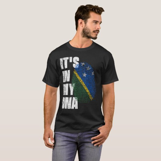 T-shirt C'EST DANS MON ADN Drapeau Îles Salomon (Devant entier)