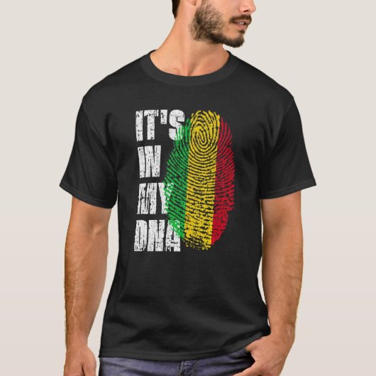 T-shirt C'est Dans Mon Adn Drapeau Mali Malien (Devant)