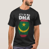 T-shirt C'est dans mon ADN drapeau mauritanien Fière Mauri (Devant)
