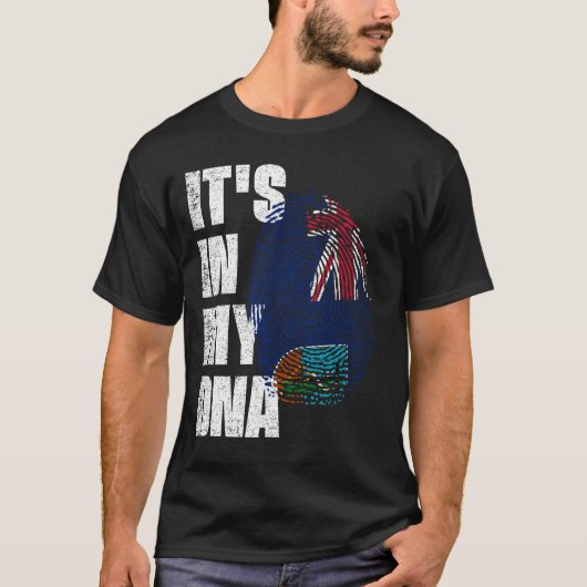 T-shirt C'EST DANS MON ADN Drapeau Montserrat (Devant)