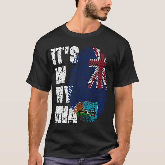 T-shirt C'EST DANS MON ADN Drapeau Montserrat Drapeau Cade (Devant)