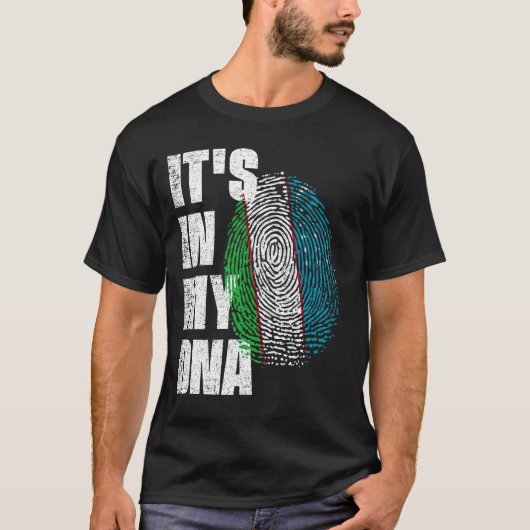 T-shirt C'EST DANS MON ADN Drapeau Ouzbékistan (Devant)