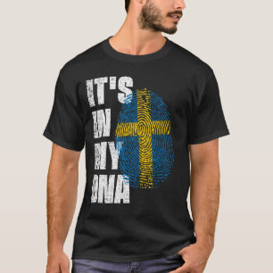 T-shirt C'EST DANS MON ADN Drapeau Suède