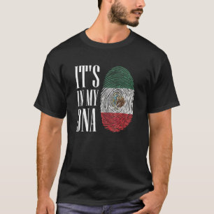 T-shirt C'est Dans Mon Adn Empreinte De Drapeau Mexicain H